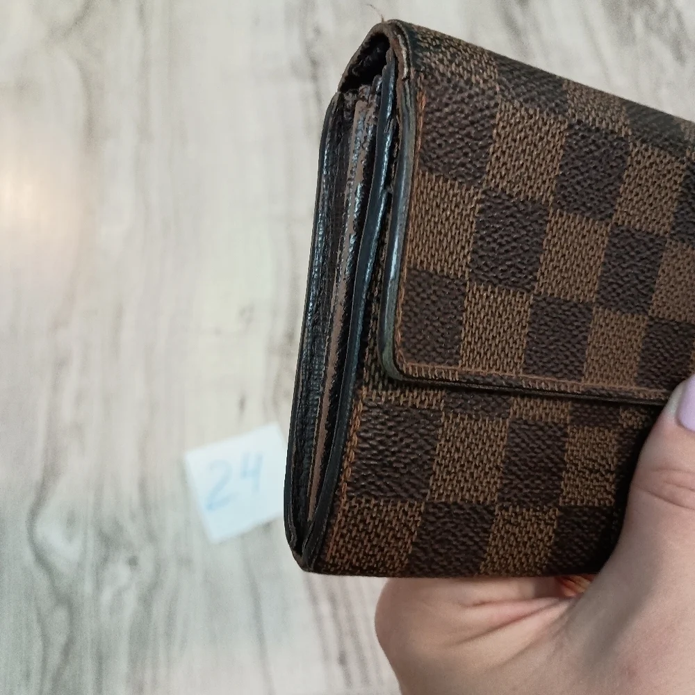 Louis Vuitton Brown Damier Ebene Checkered Wallet